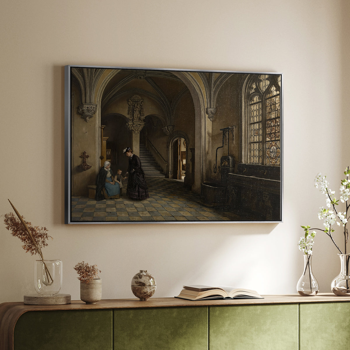 Interior of the Church of Saint Paul in Antwerp, c. 1865-1869 - Floater Framed Canvas Print