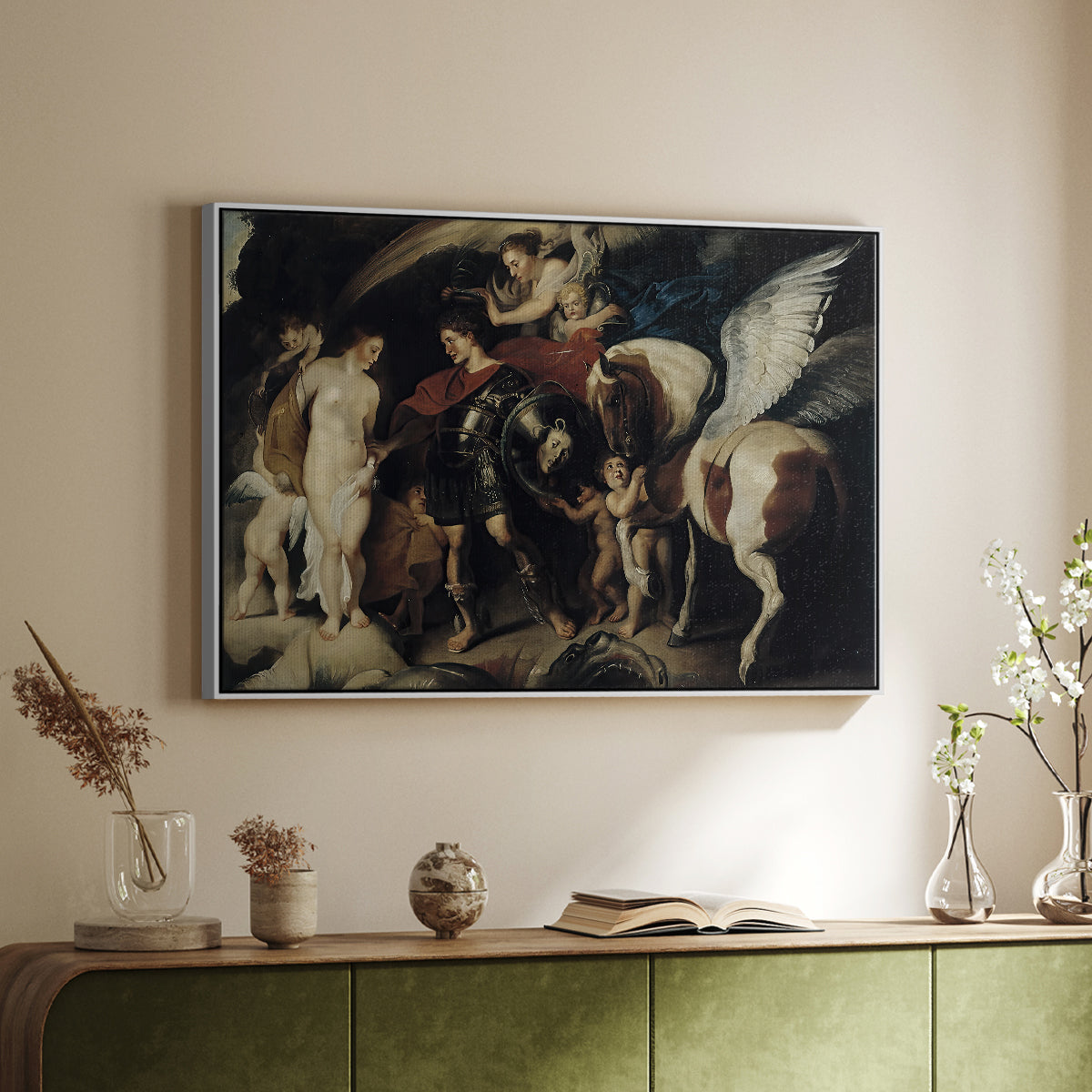 Perseus and Andromeda, c. 1620 - Floater Framed Canvas Print