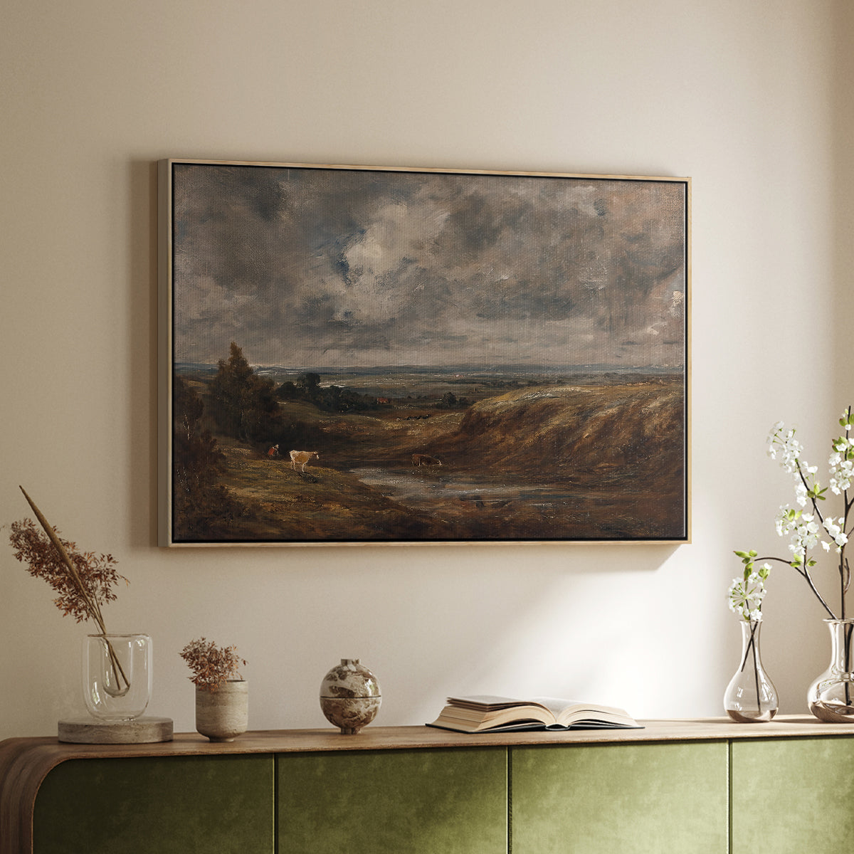 Hampstead Heath, 1825 - Floater Framed Canvas Print