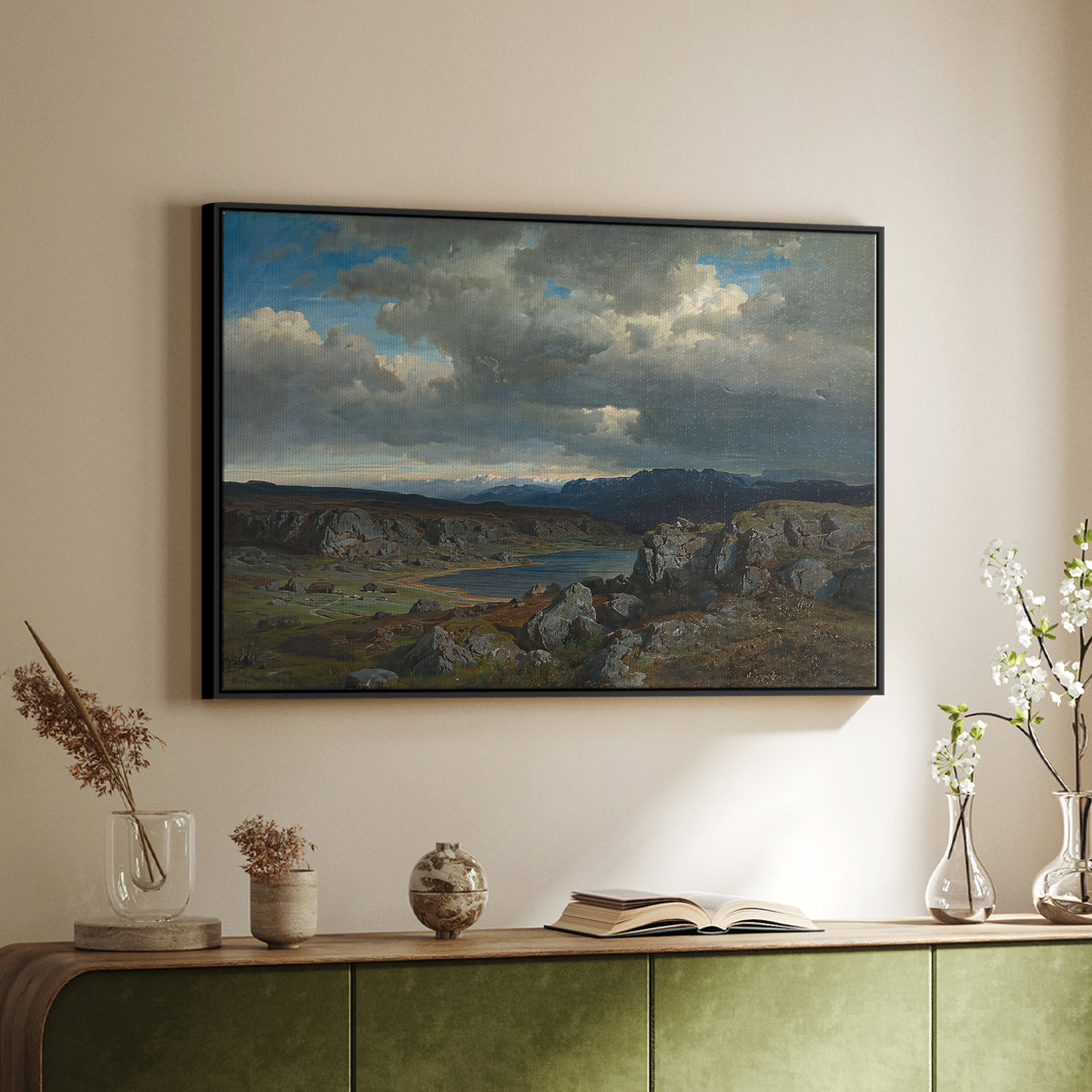 Norwegian Highlands, 1857 - Floater Framed Canvas Print