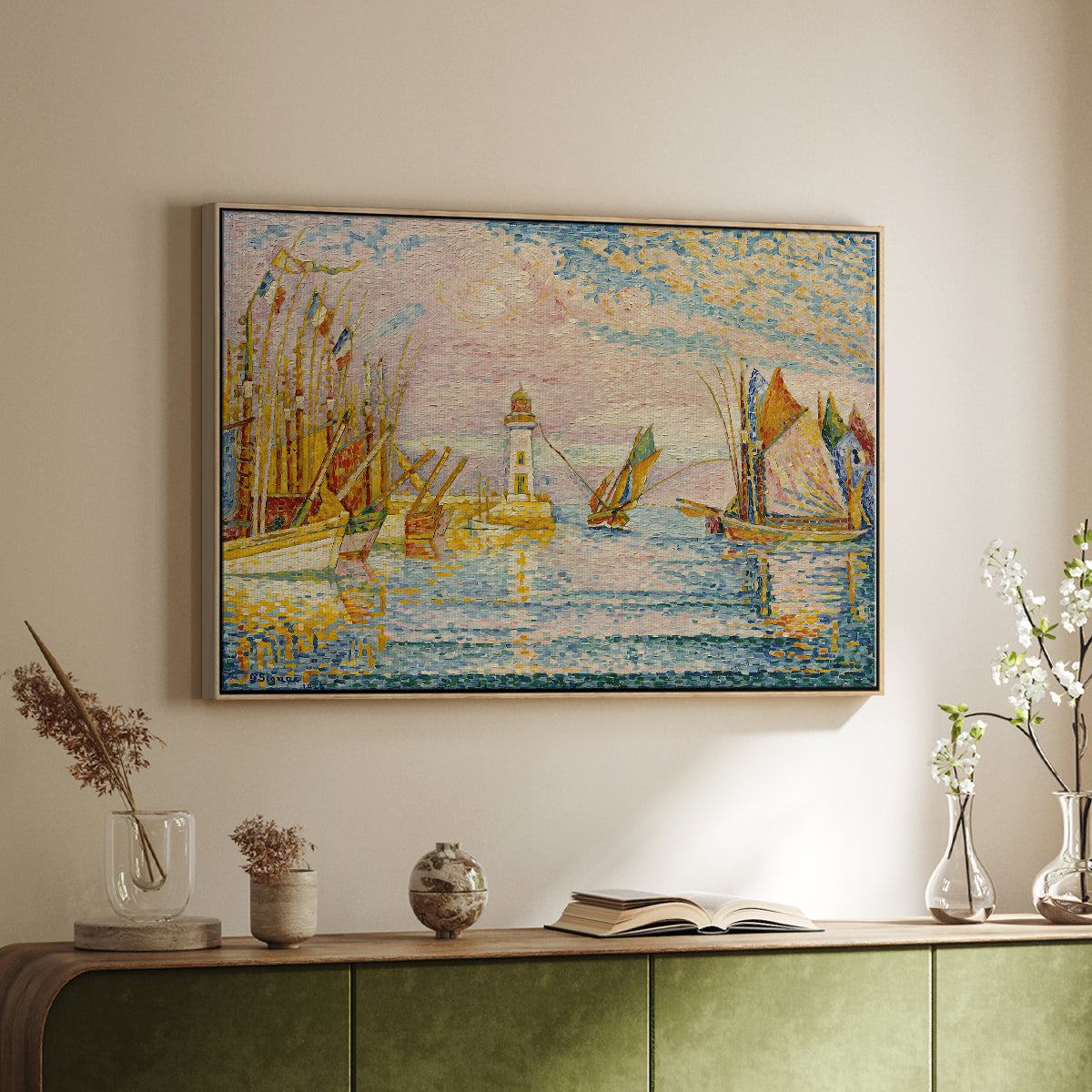The Lighthouse at Groix, 1925 - Floater Framed Canvas Print