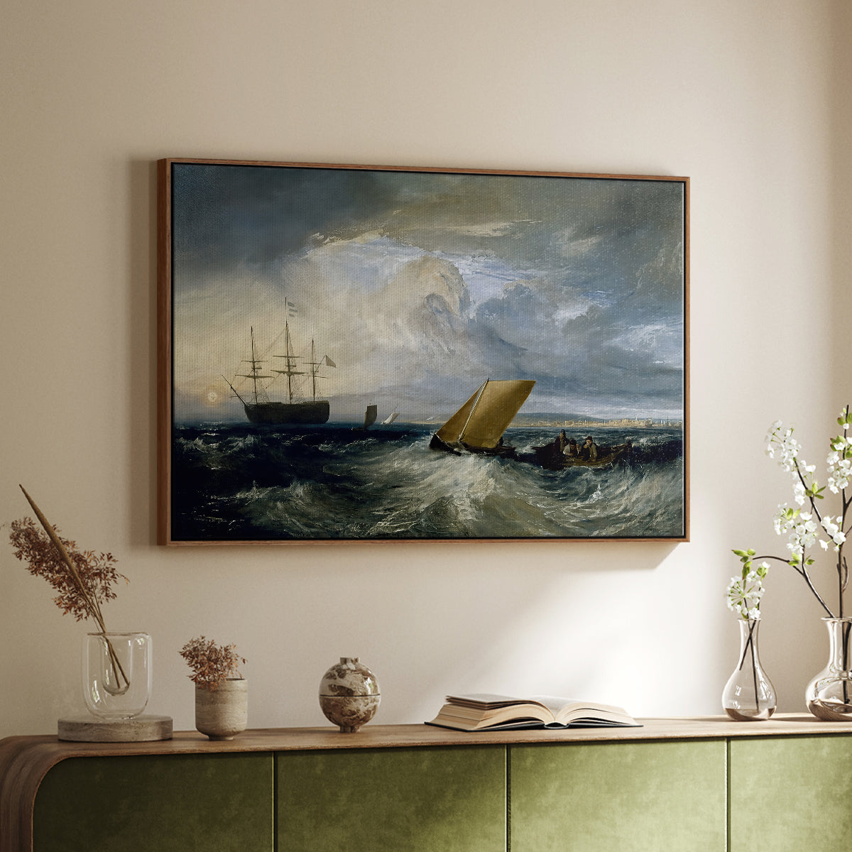 Sheerness as Seen from the Nore, 1808 - Floater Framed Canvas Print