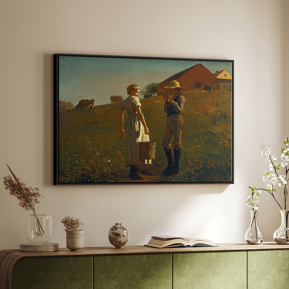 A Temperance Meeting, 1874 - Floater Framed Canvas Print