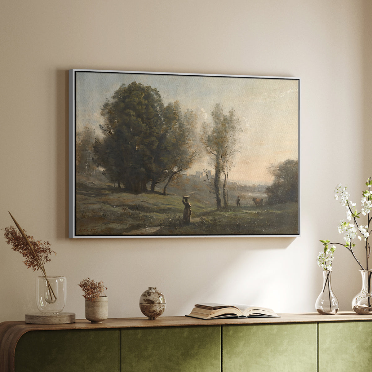 Landscape (Souvenir of les landes), c. 1872 - Floater Framed Canvas Print