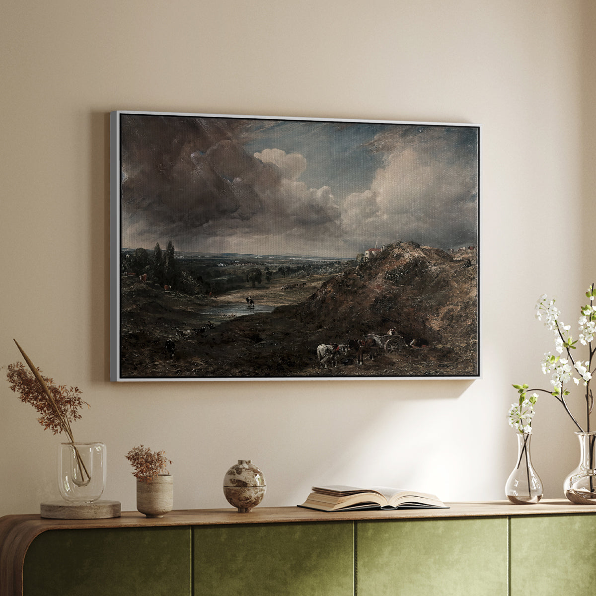 Branch Hill Pond, Hampstead Heath, c. 1828 - Floater Framed Canvas Print