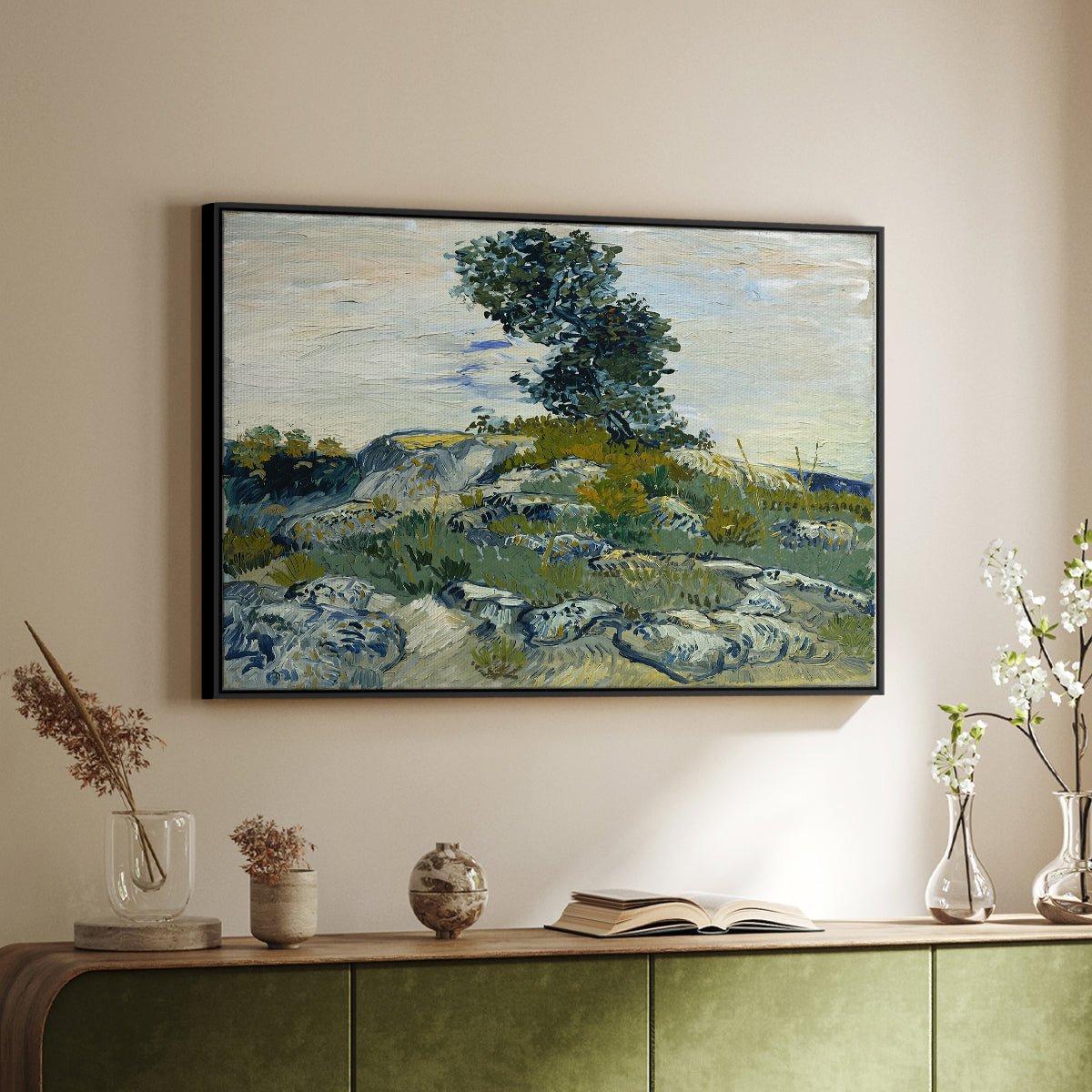 The Rocks, 1888 - Floater Framed Canvas Print