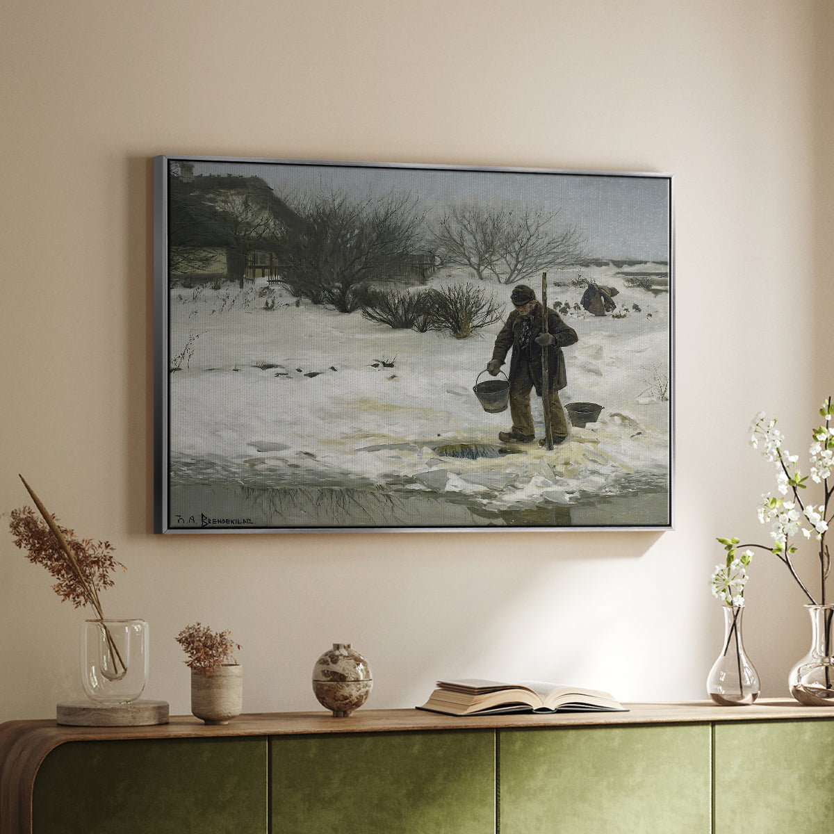 Tøsne, 1895 - Floater Framed Canvas Print