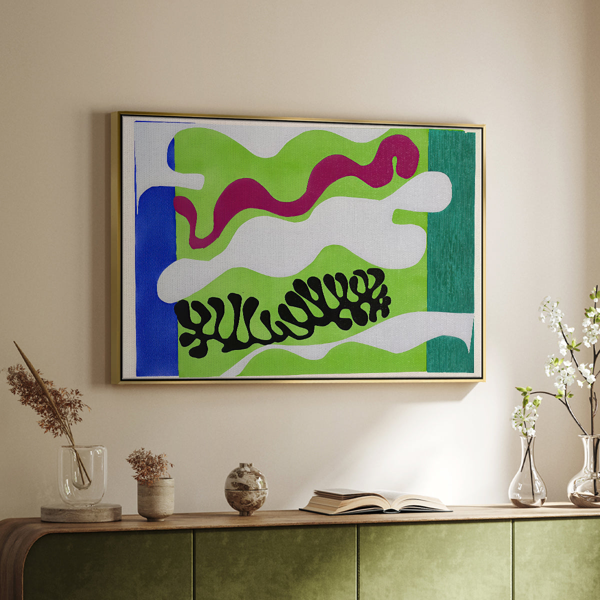 The Lagoon (Le lagon), from Jazz, 1947 - Floater Framed Canvas Print