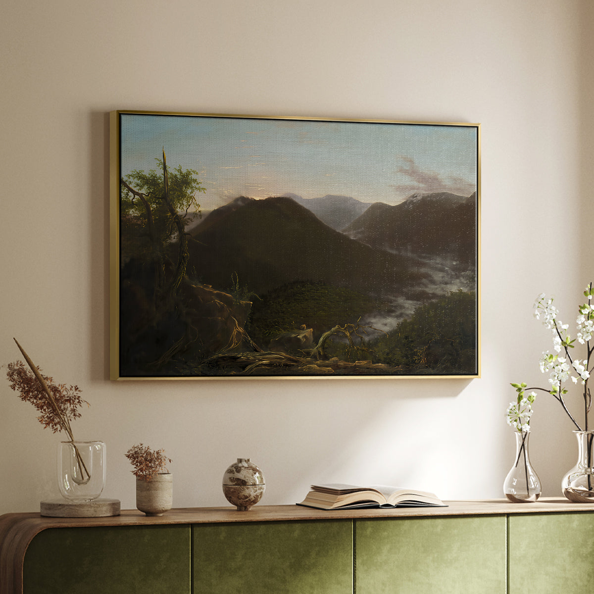 Sunrise in the Catskill Mountains, 1826 - Floater Framed Canvas Print