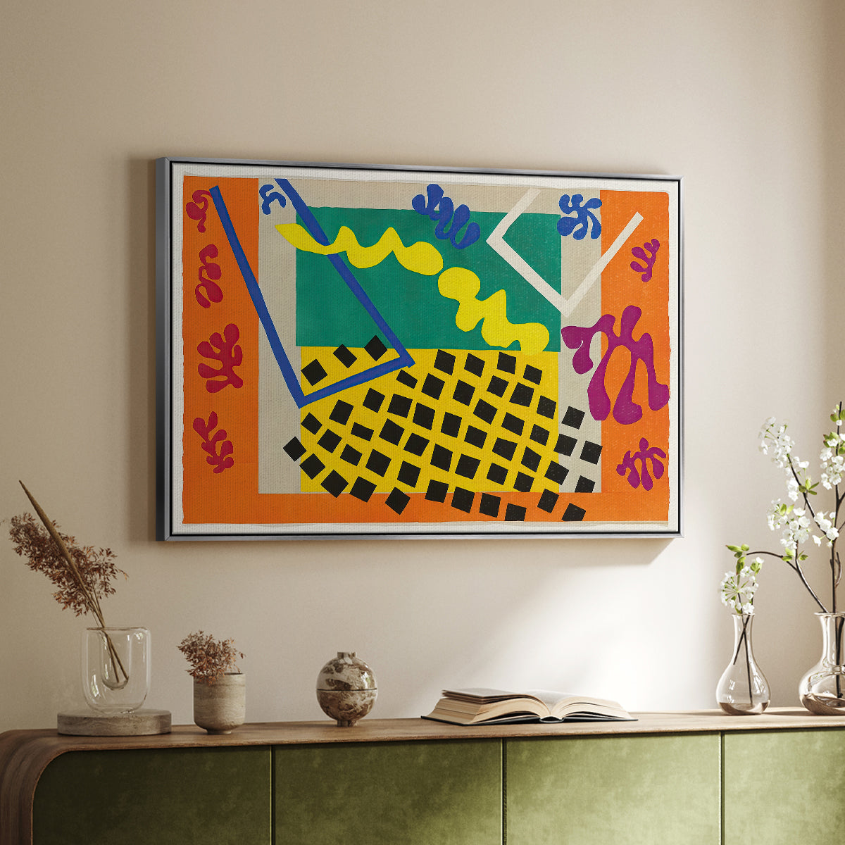 The Codomas (Les codomas), from Jazz, 1947 - Floater Framed Canvas Print