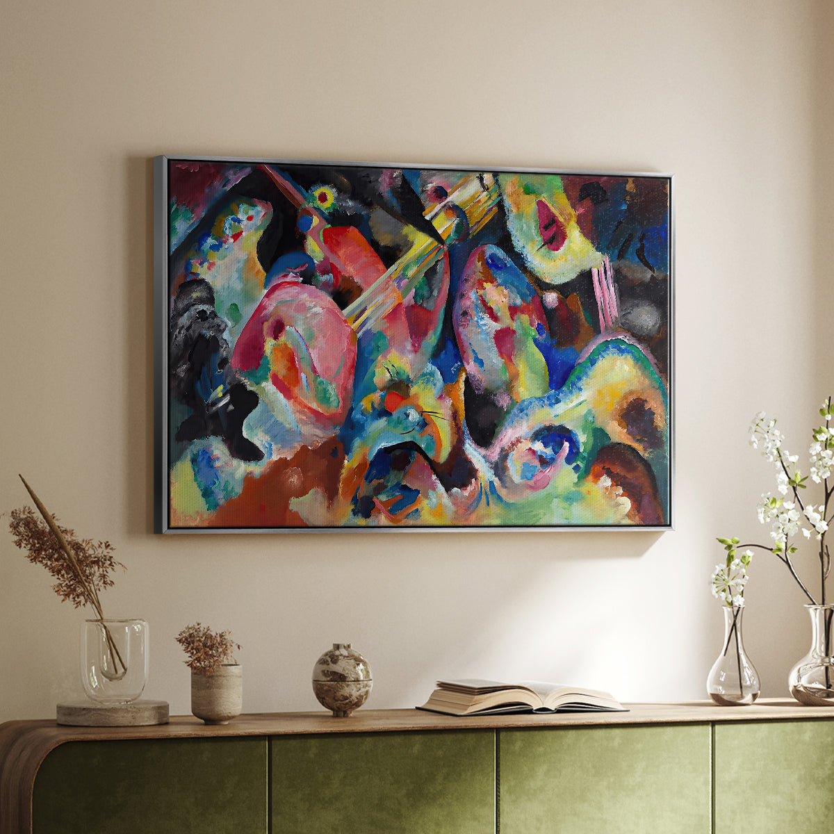 Improvisation. Deluge, 1913 - Floater Framed Canvas Print