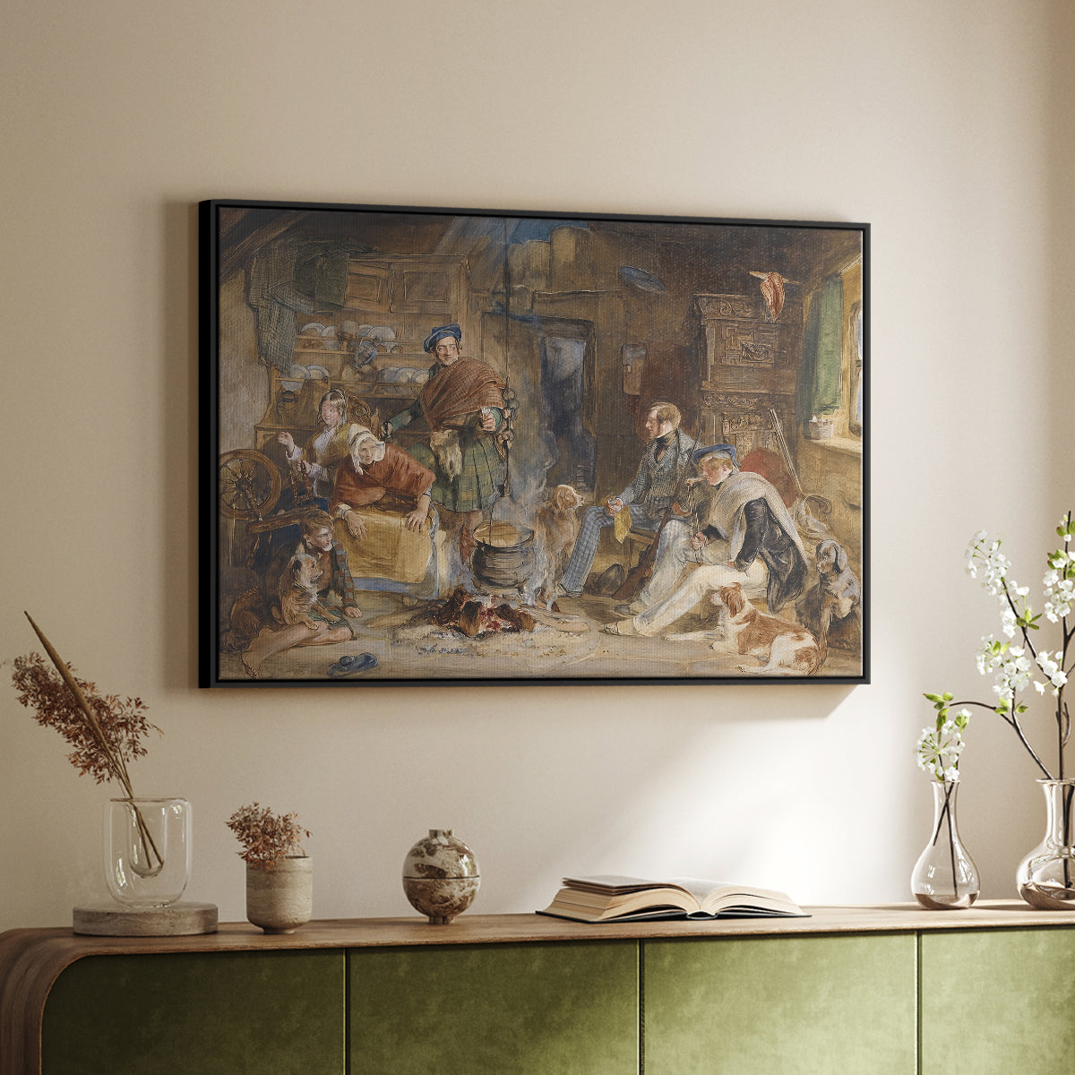 Highland Hospitality, 1832 - Floater Framed Canvas Print