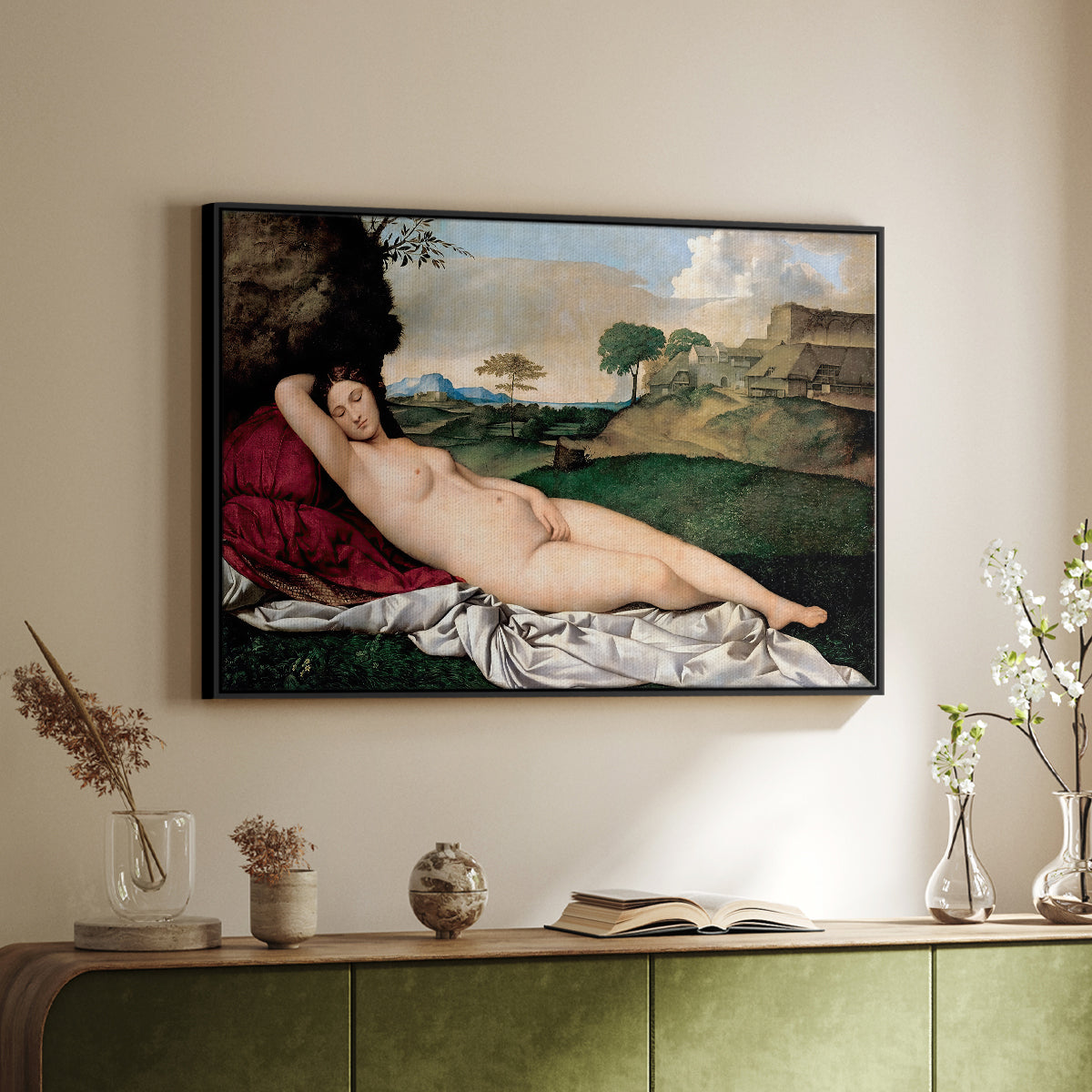 Sleeping Venus, c. 1510 - Floater Framed Canvas Print