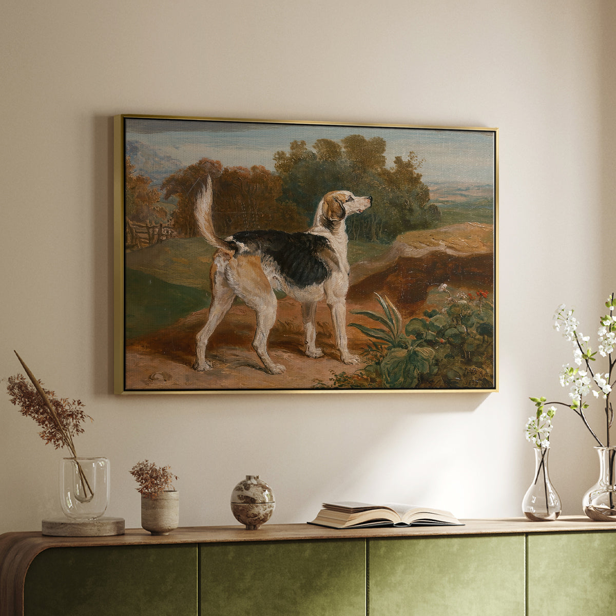 Ravager, One of the Lambton Hounds, 1835 - Floater Framed Canvas Print