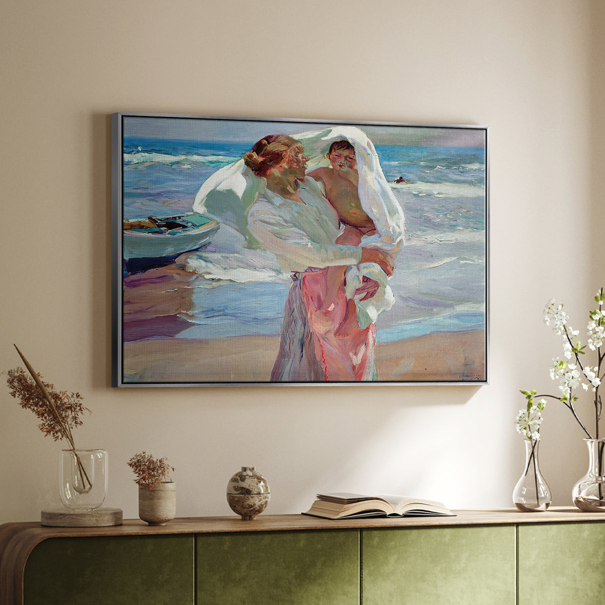 After Bathing, 1915 - Floater Framed Canvas Print