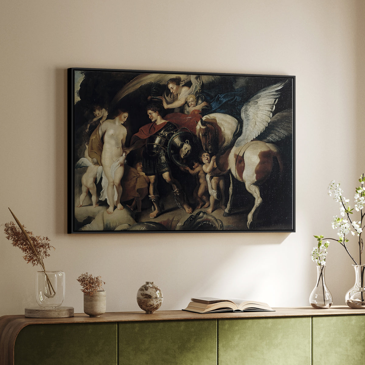 Perseus and Andromeda, c. 1620 - Floater Framed Canvas Print