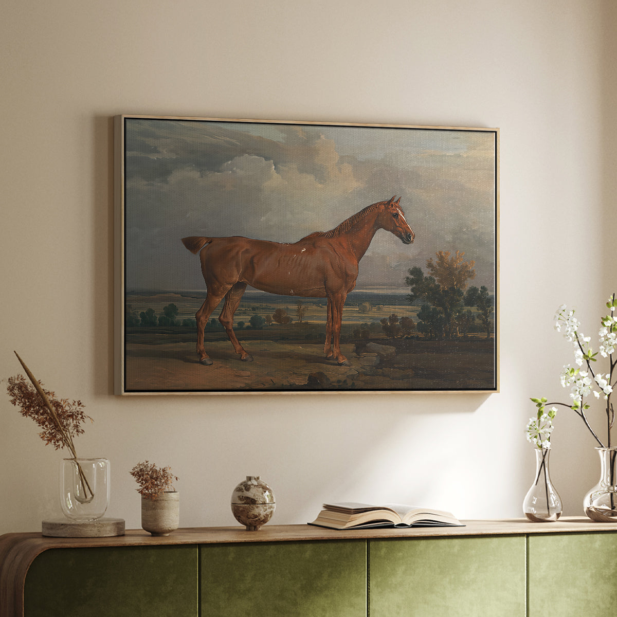 Hunter in a Landscape, 1810 - Floater Framed Canvas Print