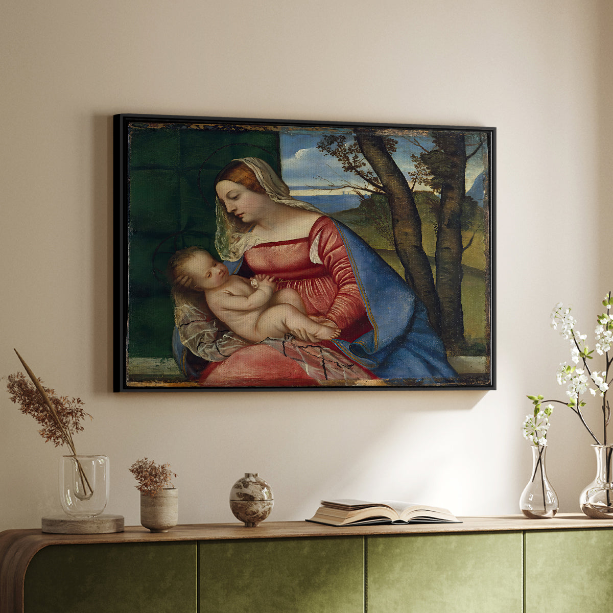 Madonna and Child, c. 1508 - Floater Framed Canvas Print