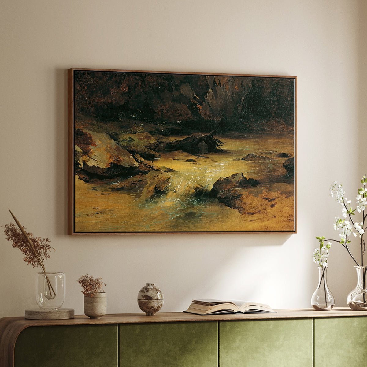Wildbach (Wild Stream) - Floater Framed Canvas Print