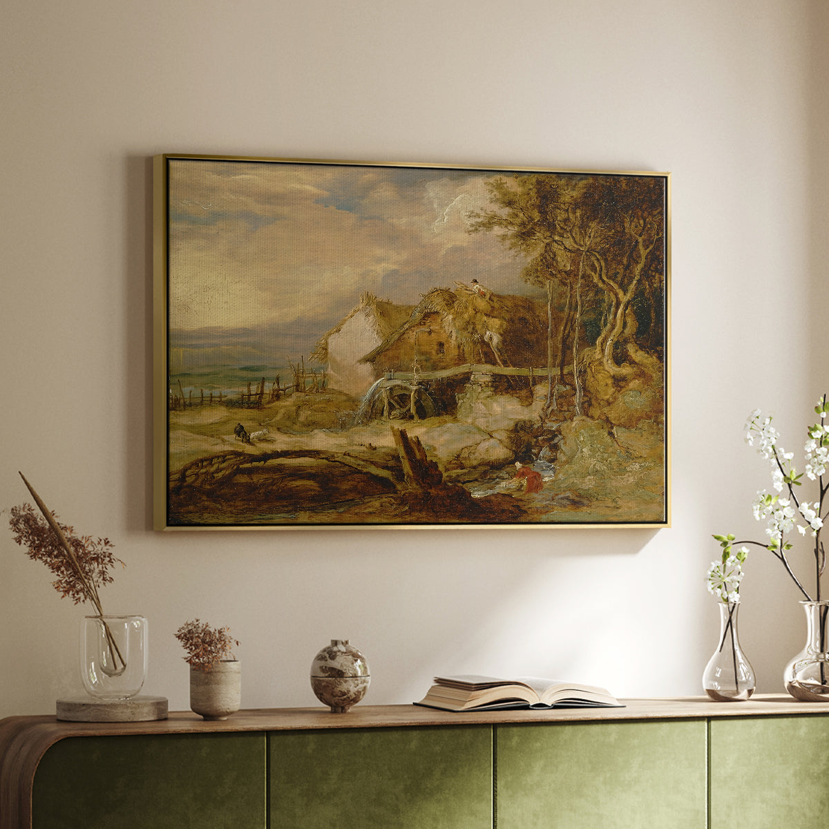 An Overshot Mill, c. 1802-1807 - Floater Framed Canvas Print