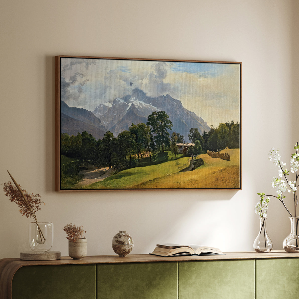 Mountains in Berchtesgaden - Floater Framed Canvas Print