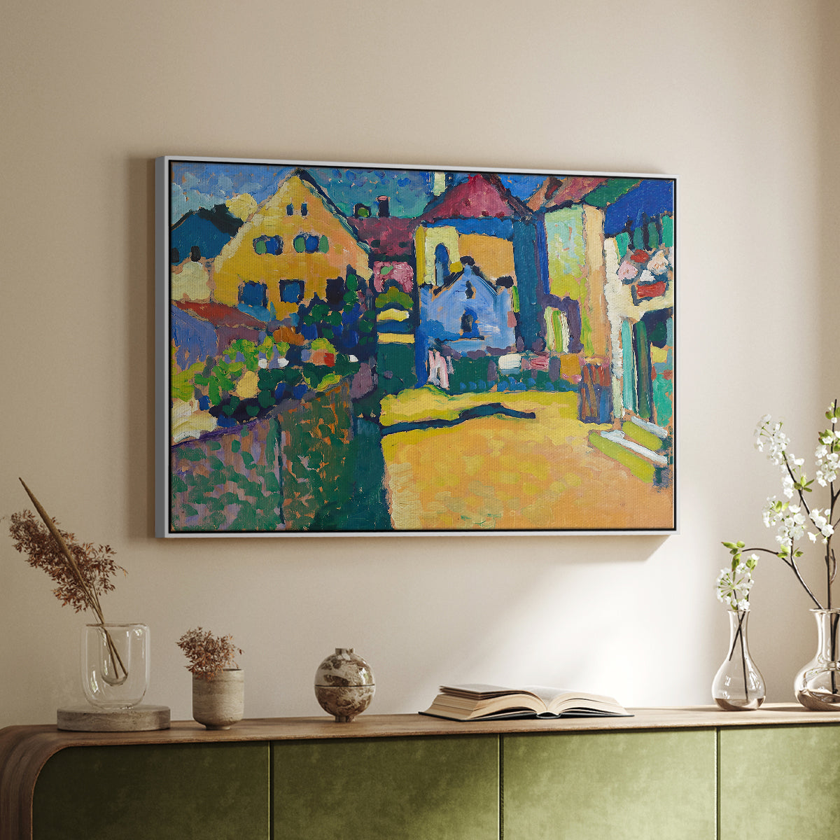Green Lane in Murnau, 1909 - Floater Framed Canvas Print