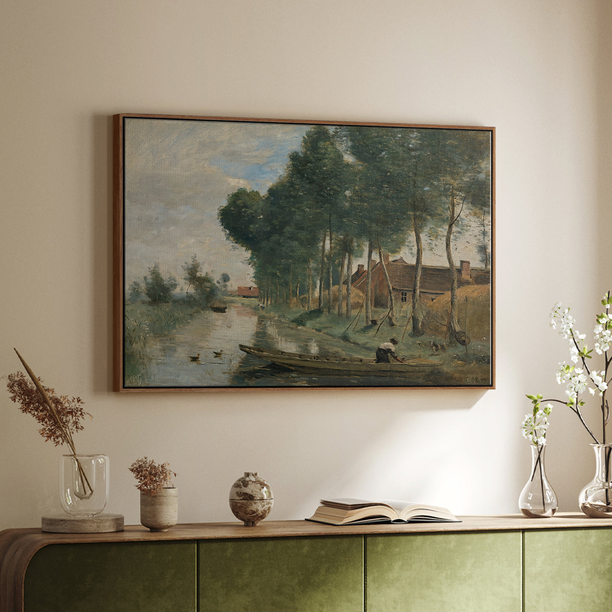 Landscape at Arleux-du-Nord, c. 1871-1874 - Floater Framed Canvas Print