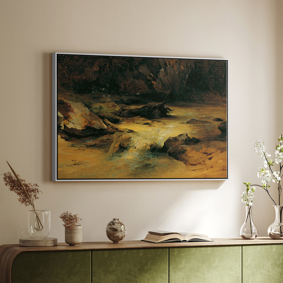 Wildbach (Wild Stream) - Floater Framed Canvas Print