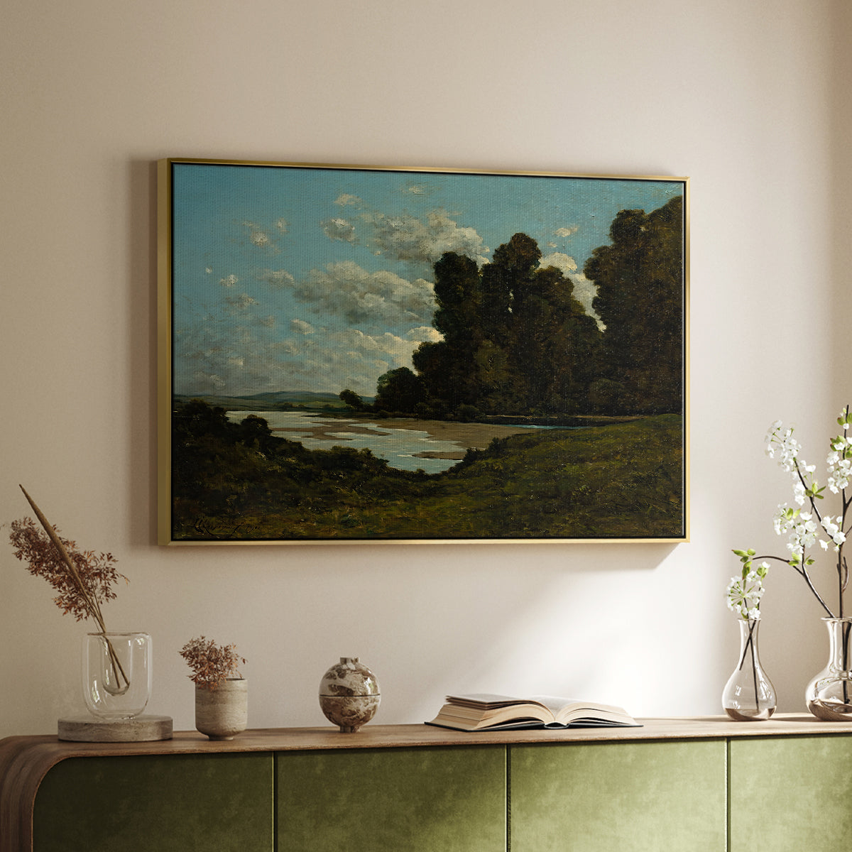 The River Loire at Nevers, 1901 - Floater Framed Canvas Print