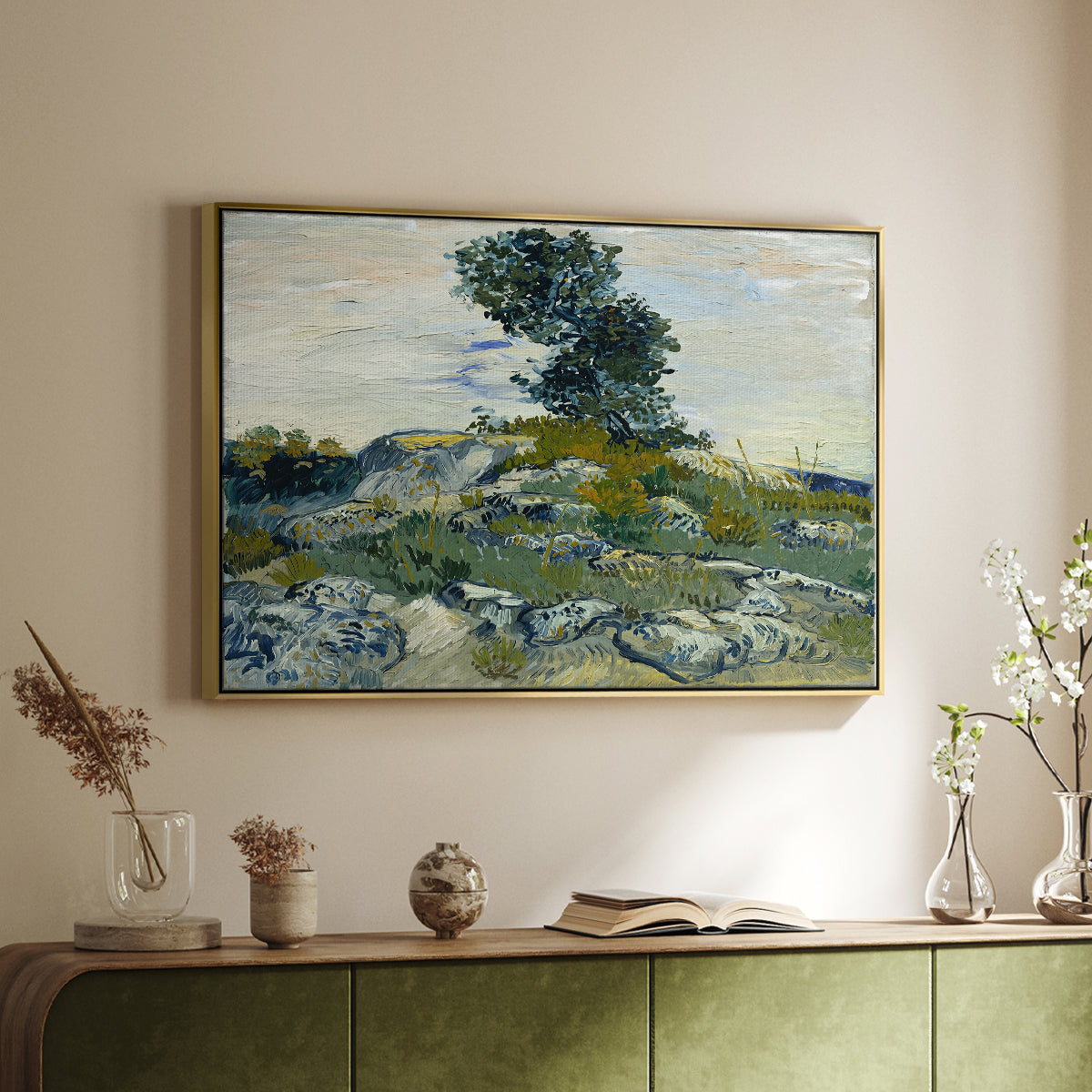 The Rocks, 1888 - Floater Framed Canvas Print
