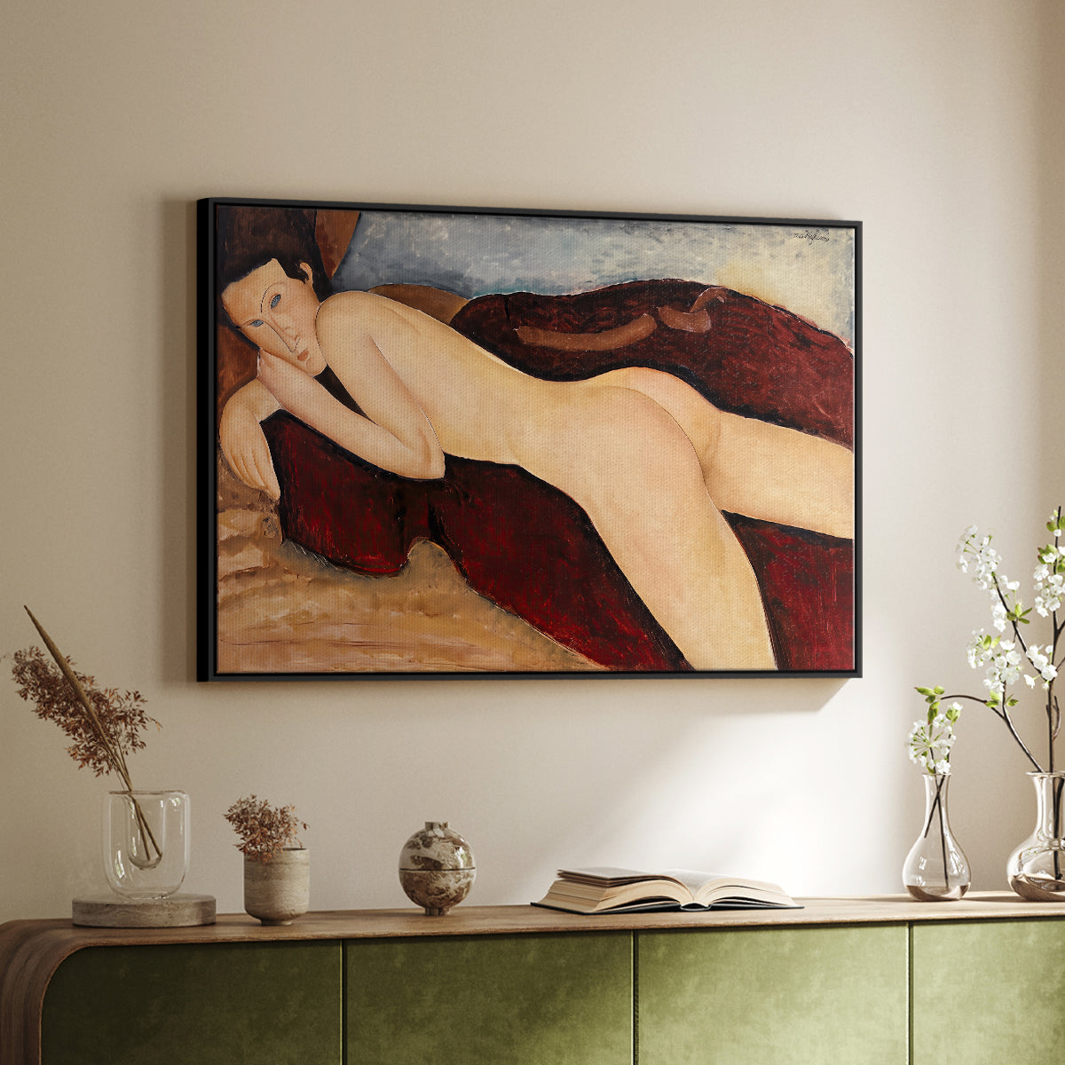 Reclining Nude from the Back (Nu couché de dos), c. 1917 - Floater Framed Canvas Print