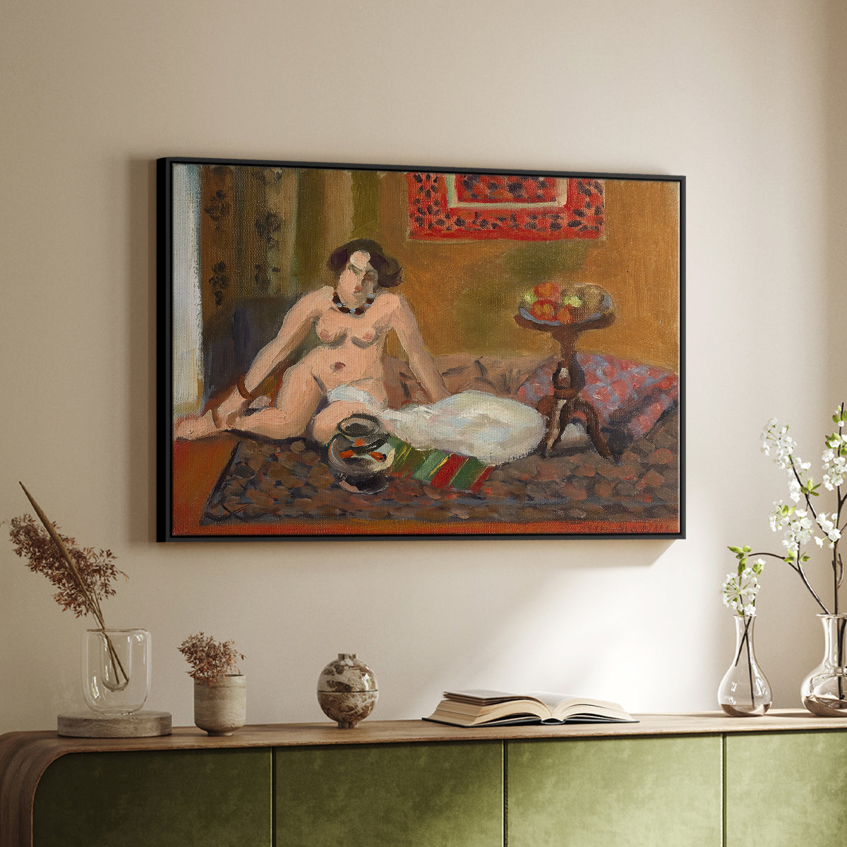 Nude with Goldfish (Nu aux poissons rouges), c. 1922 - Floater Framed Canvas Print
