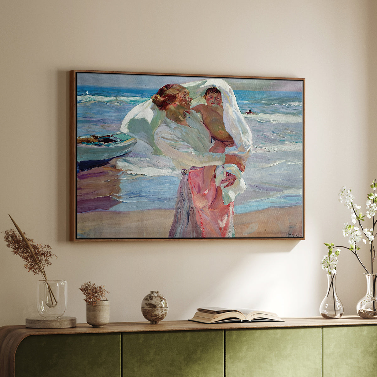 After Bathing, 1915 - Floater Framed Canvas Print
