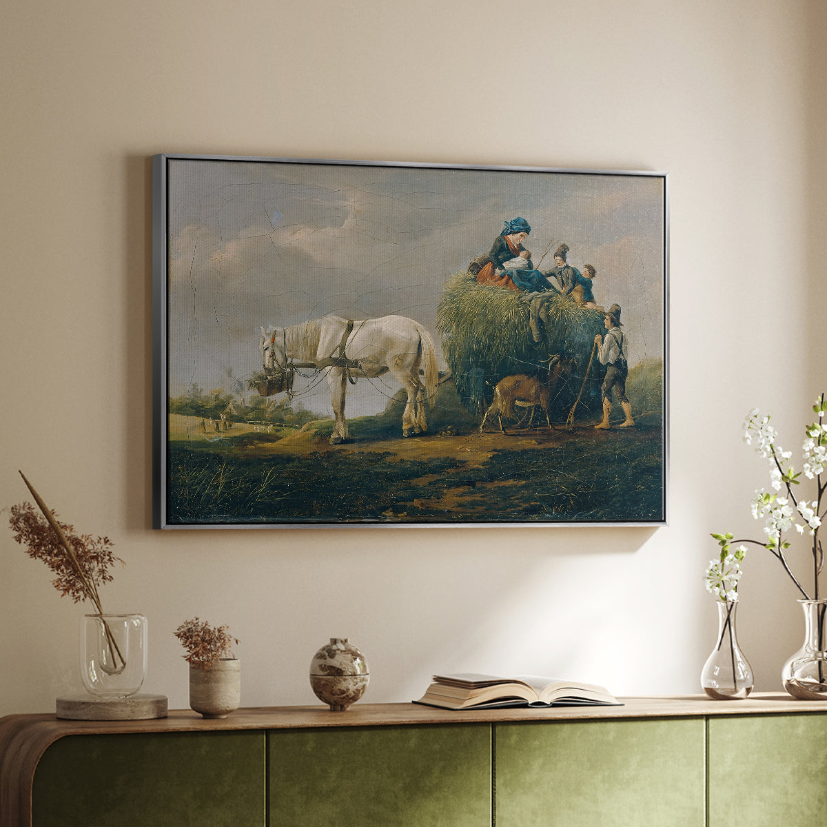 The Hay Wagon (Der Heuwagen), 1824 - Floater Framed Canvas Print