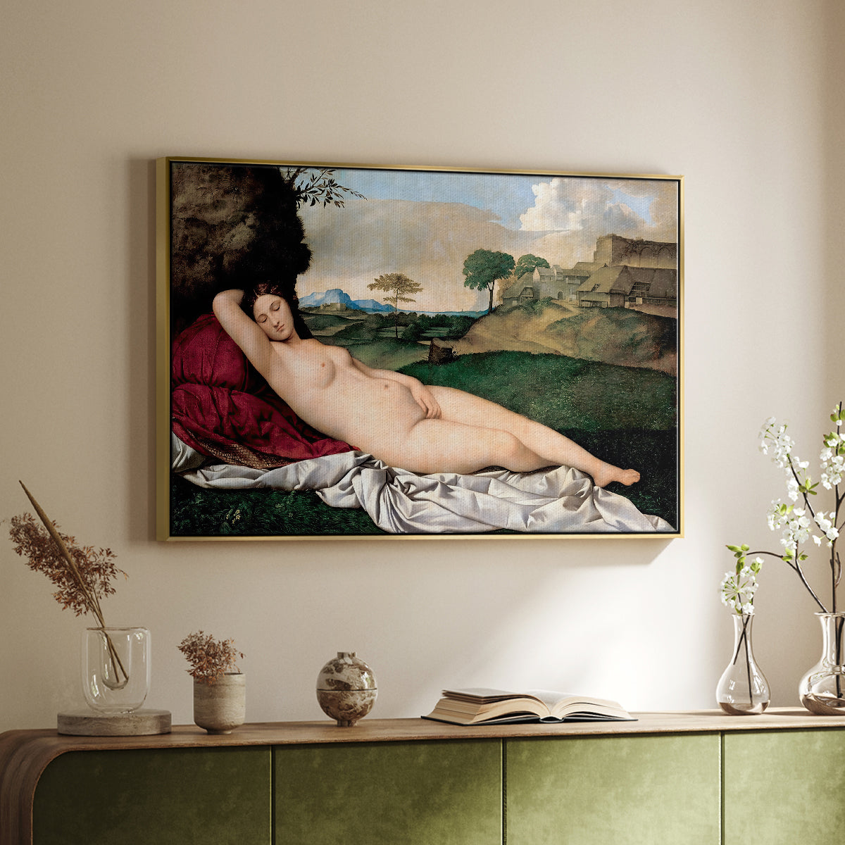 Sleeping Venus, c. 1510 - Floater Framed Canvas Print