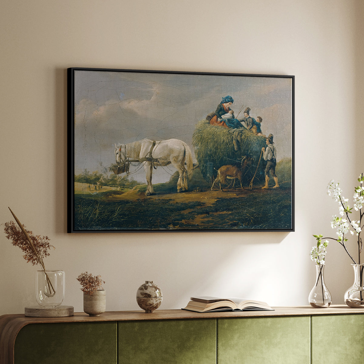 The Hay Wagon (Der Heuwagen), 1824 - Floater Framed Canvas Print
