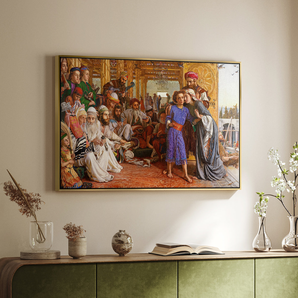 The Finding of the Saviour in the Temple, 1854-1860 - Floater Framed Canvas Print