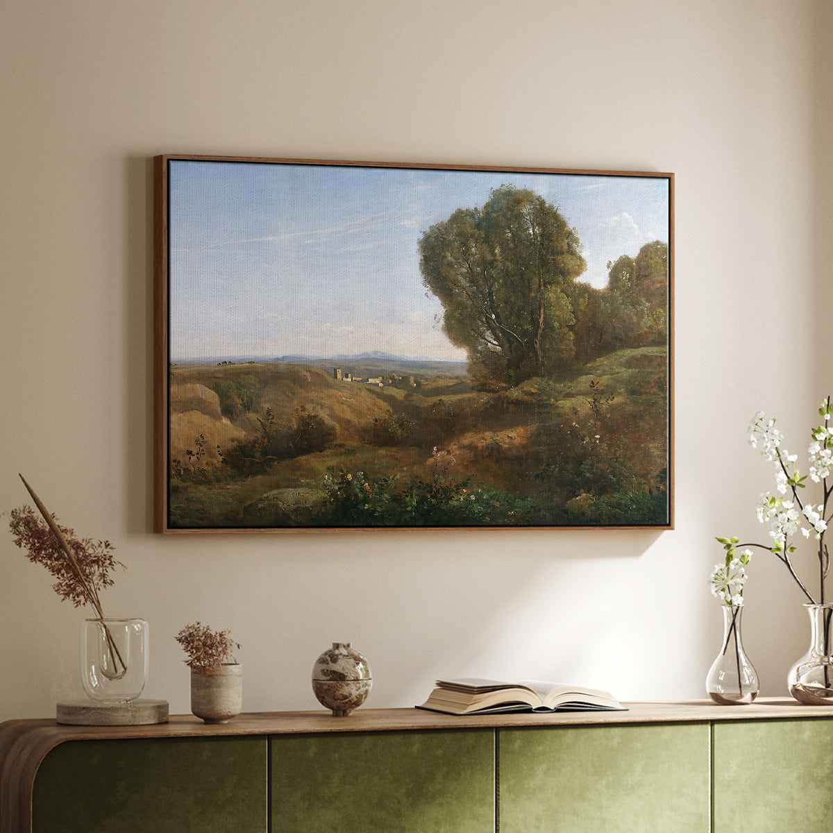Souvenir of Roquemaure in the Gard, c. 1853 - Floater Framed Canvas Print