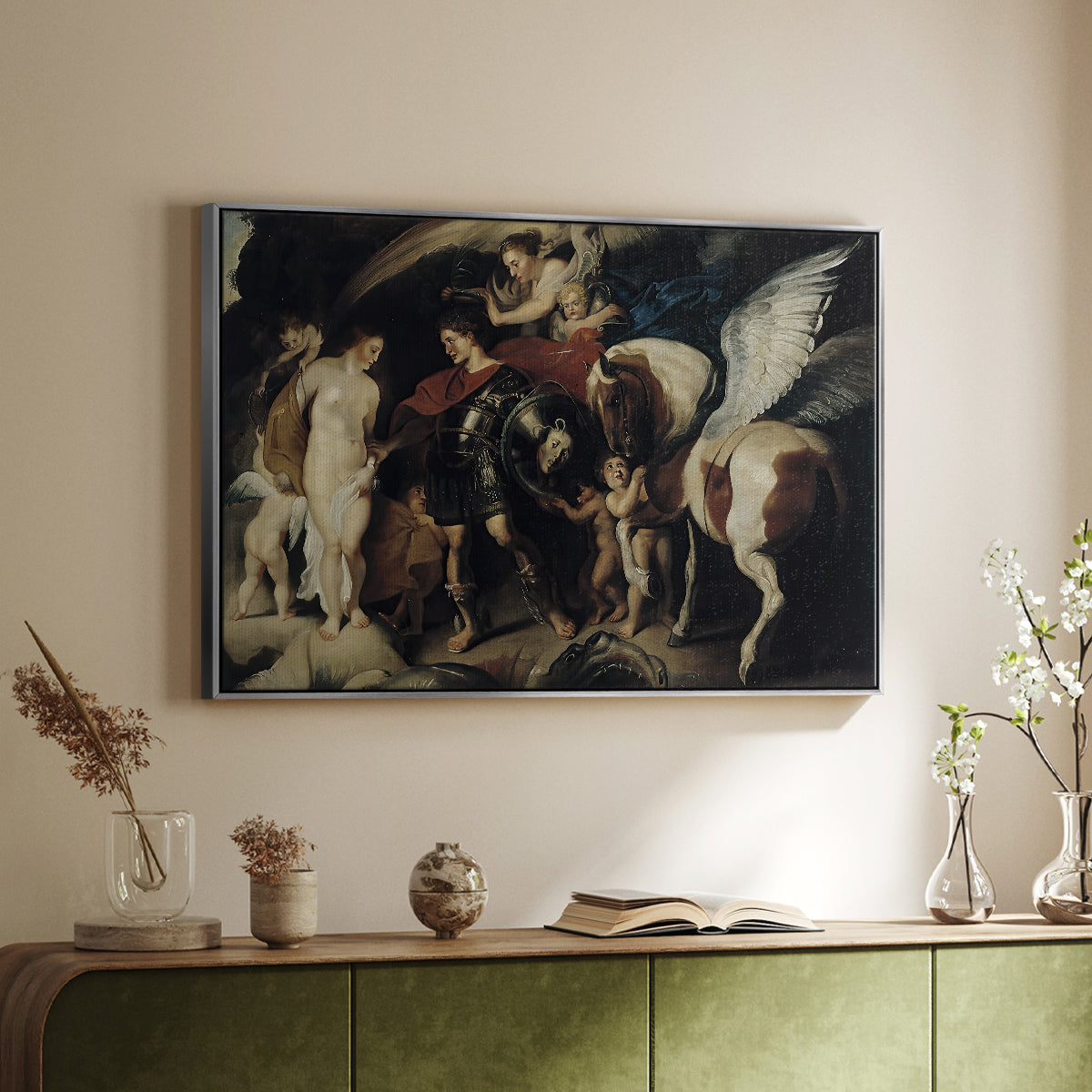 Perseus and Andromeda, c. 1620 - Floater Framed Canvas Print