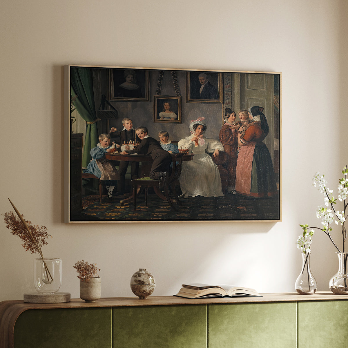 The Waagepetersen Family, 1836 - Floater Framed Canvas Print