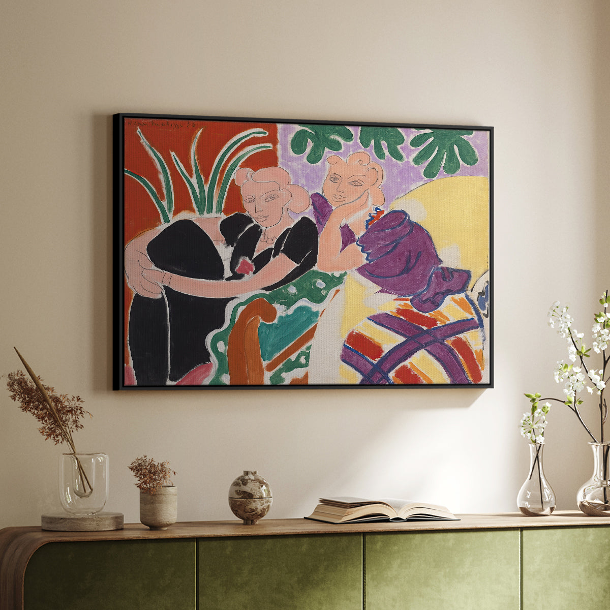 The Conversation, 1938 - Floater Framed Canvas Print