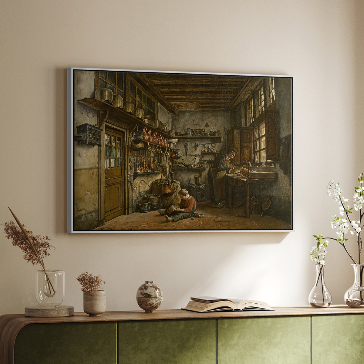 The Tinker, 1861 - Floater Framed Canvas Print