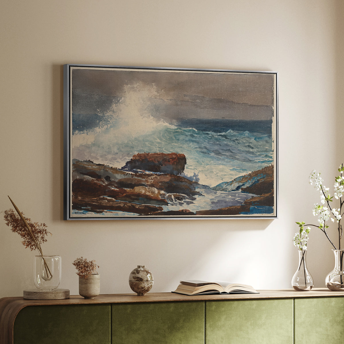 Incoming Tide, Scarboro, Maine, 1883 - Floater Framed Canvas Print