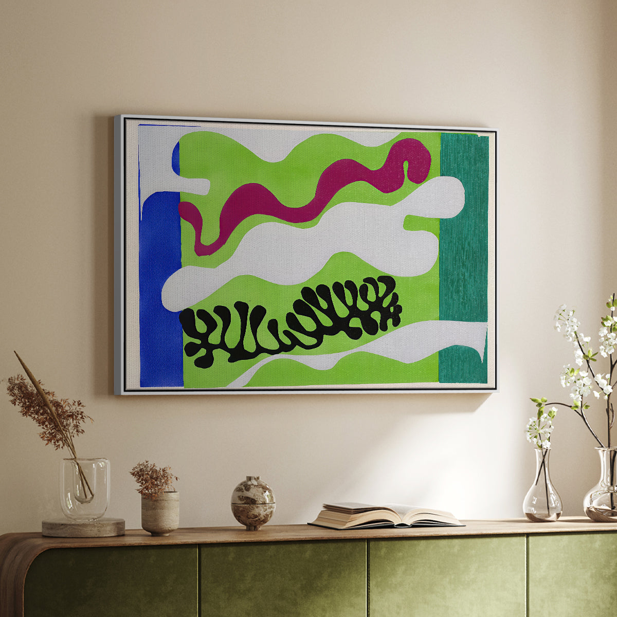 The Lagoon (Le lagon), from Jazz, 1947 - Floater Framed Canvas Print