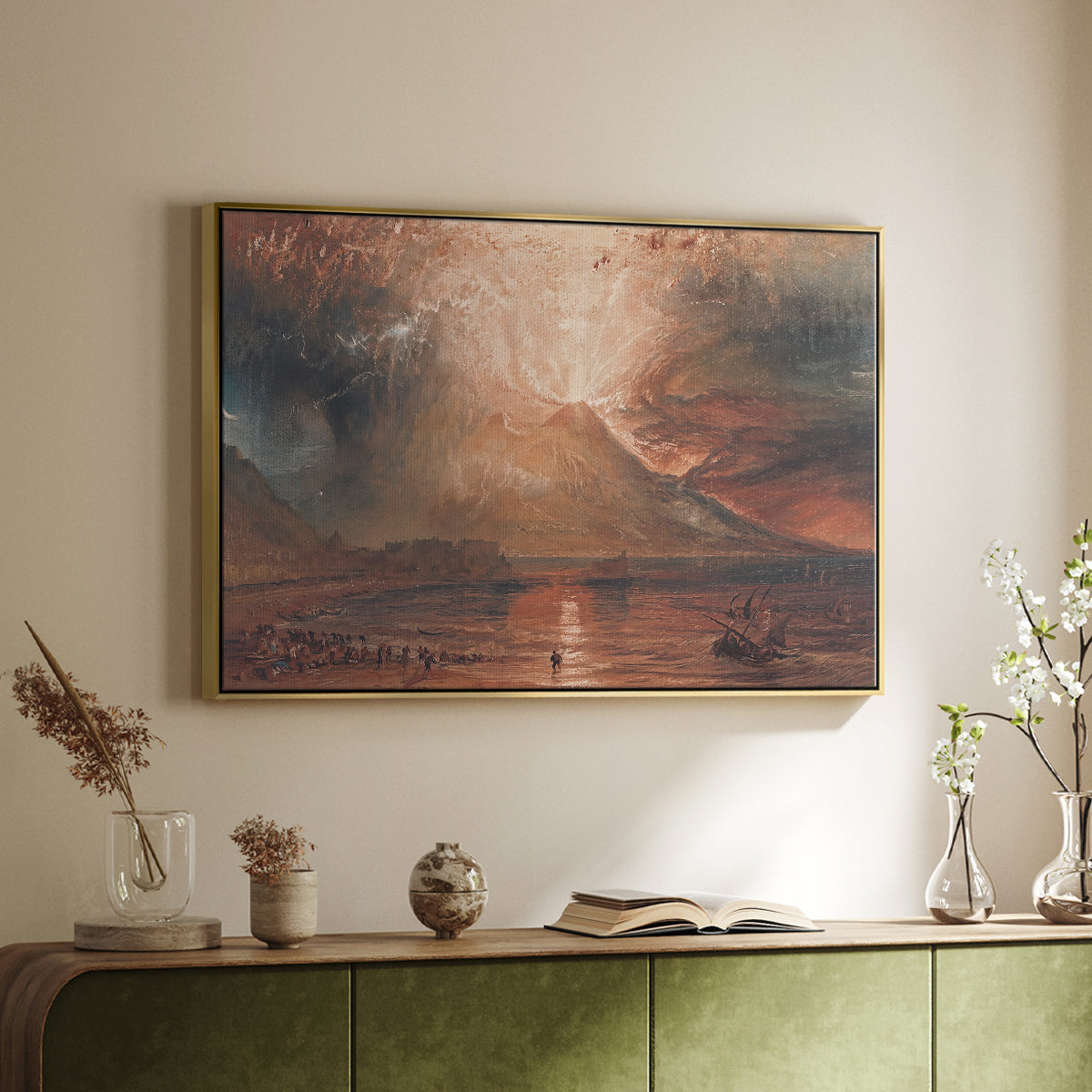 Vesuvius in Eruption, c. 1817 - Floater Framed Canvas Print