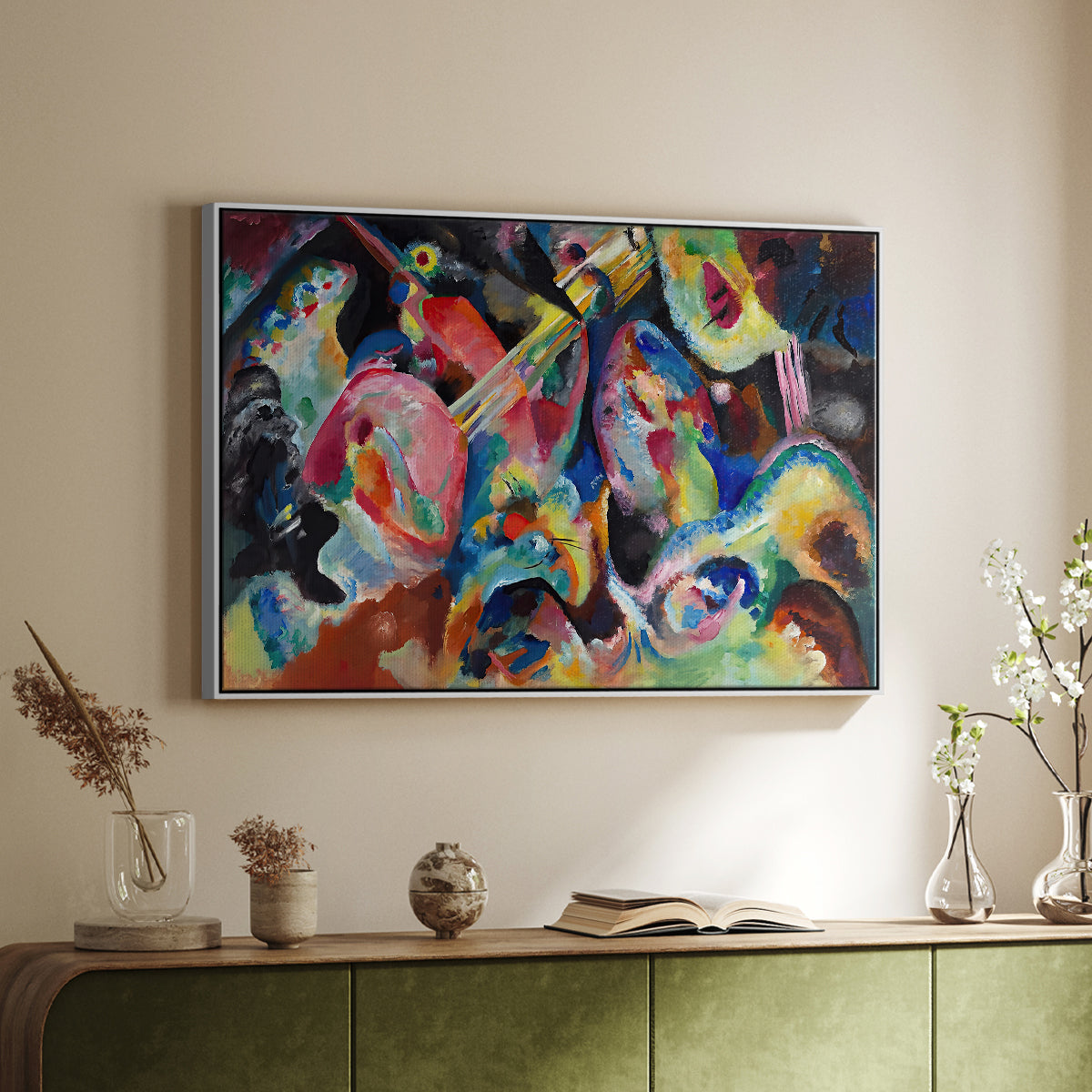 Improvisation. Deluge, 1913 - Floater Framed Canvas Print