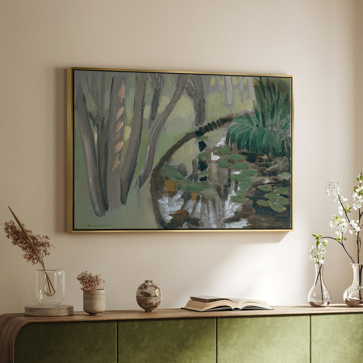 The Stream, Maintenon, 1918 - Floater Framed Canvas Print