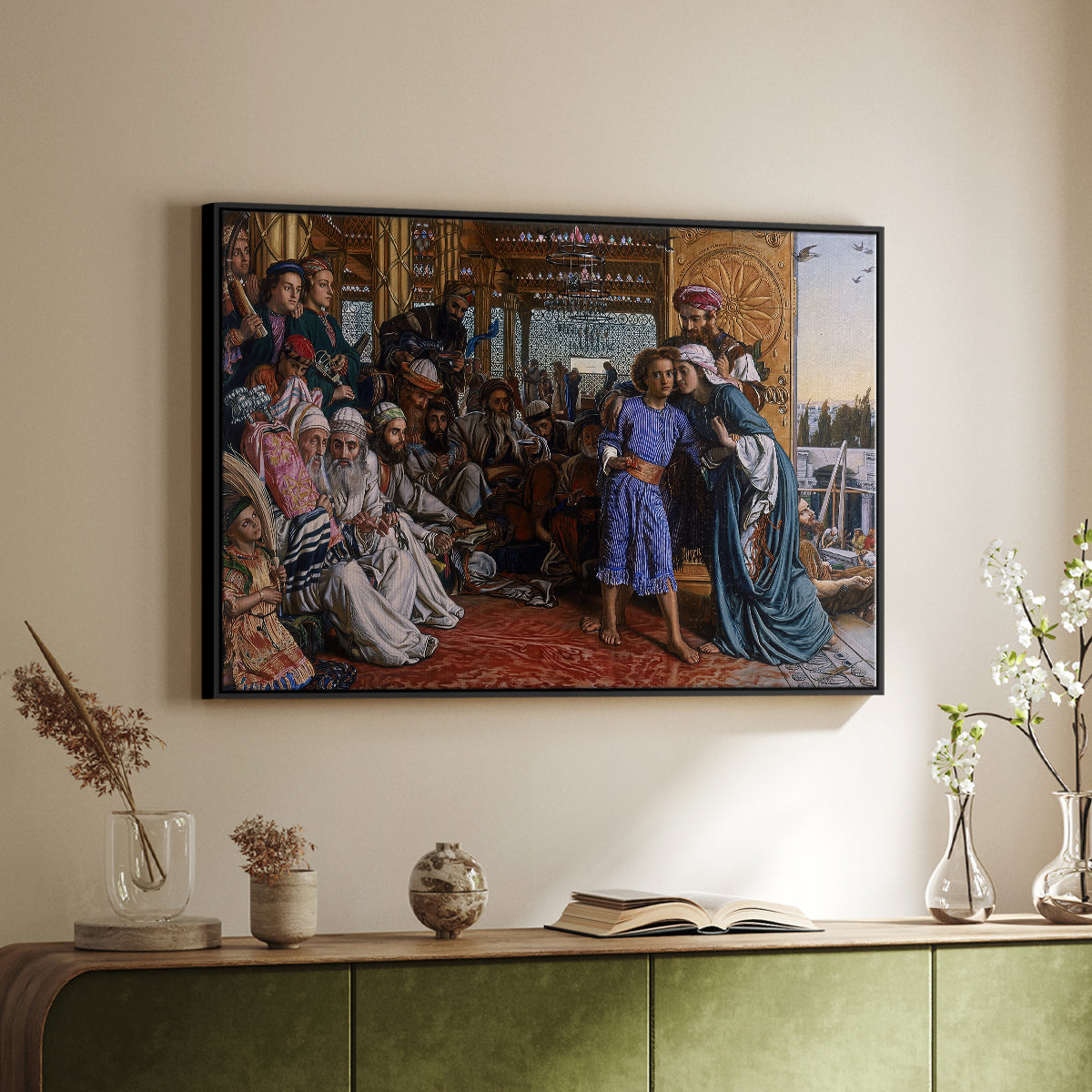 The Finding of the Saviour in the Temple, 1854-1860 - Floater Framed Canvas Print
