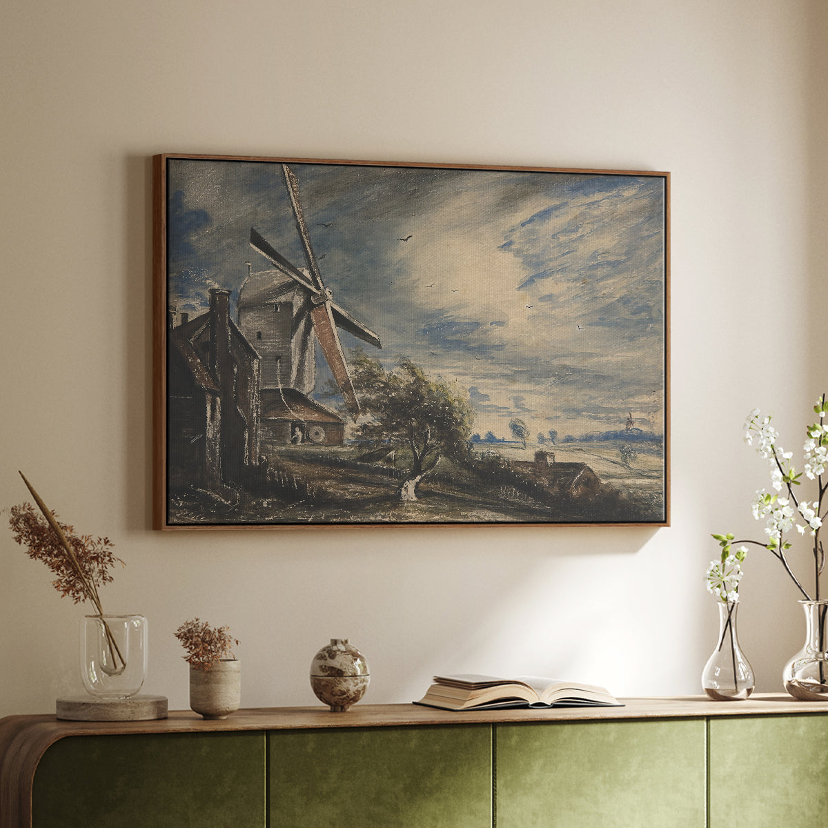 A Mill Near Colchester, c. 1833 - Floater Framed Canvas Print