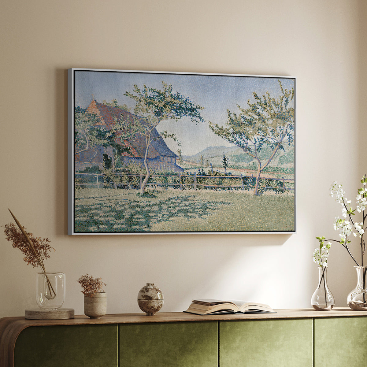 Comblat-le-Château, the Meadow, Opus 161, 1887 - Floater Framed Canvas Print